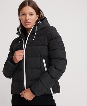 Superdry Spirit Puffer Icon Női Kabát Fekete | XDUOM1354